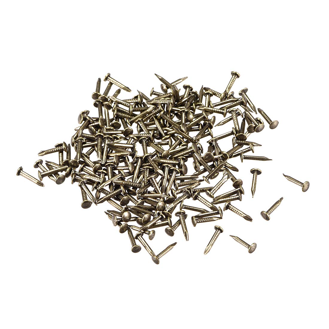 sourcing map Small Tiny Nails 1.2x8mm(DXL) for Wooden DIY Decorative Pictures Boxes Household Accessories Bronze Tone 300pcs