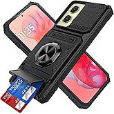 Niuuro for Motorola Moto G Stylus 5G 2024 Wallet Case with Credit Card Holder, Rotated Ring Kickstand Heavy Duty Rugged Military Grade Shockproof Protective Cover for Moto G Stylus 5G 2024 Black