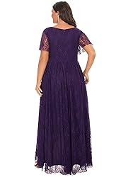 Ever-Pretty Plus Women's V Neck Ruffles Sleeves