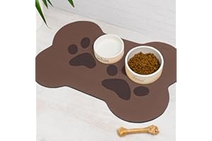 AYIASHIAB Dog Food Mats for Floors Absorbent, Dog Bowl Mat Quick Dry Pet Cat Food Mat, Eco-Friendly Bone Shaped Dog Mat for Water Bowl Pet Supplies 12"X18"