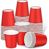 Huaiid 50 Pack 3 oz Paper Cups Red, Small Bathroom Cups Disposable Mouthwash Cups, Espresso Paper Cups for Party Travel Picnic BBQ