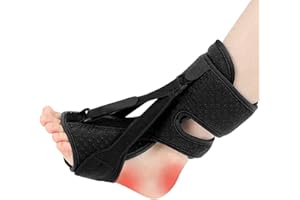 ANSUSIC Plantar Fasciitis Night Splint-Upgrade 3 Adjustable Foot Relief Brace,Straps Plantar Fasciitis Relief Night Splint Women Men,Support Relief Foot Drop Achilles Tendonitis Day Night(Black-1PC)