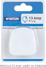 Status 3x 13A UK White 3-Pin Electrical Plug Tops BS1363 CE Certified Cord Grip view 5