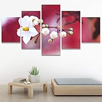 SIGNWIN 5 Panel Canvas Wall Art Modern Art Bohemian Bouquet Colorful Cool Floral Group Multicolor Photography Realism for Home Decorations Ready to Hang - 60
