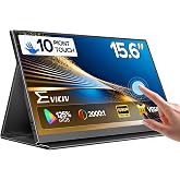 EVICIV Portable Monitor Touchscreen 15.6&rdquo;, 125% sRGB 1080P IPS Screen | 10-Point Touch Monitor, VESA &amp; Case, MINI HDMI USB C, Ultra-Thin Travel Second Screen for Laptop, Computer, Game Consoles