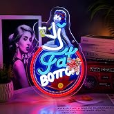 KODGGHK Vintage Beer Neon Sign Retro Bar LED Neon Sign for Wall Decor, Dimmable Classic Fot Beer Sign for Man Cave Home Bar Pub Club Game Room Decoration, 5V USB Powered