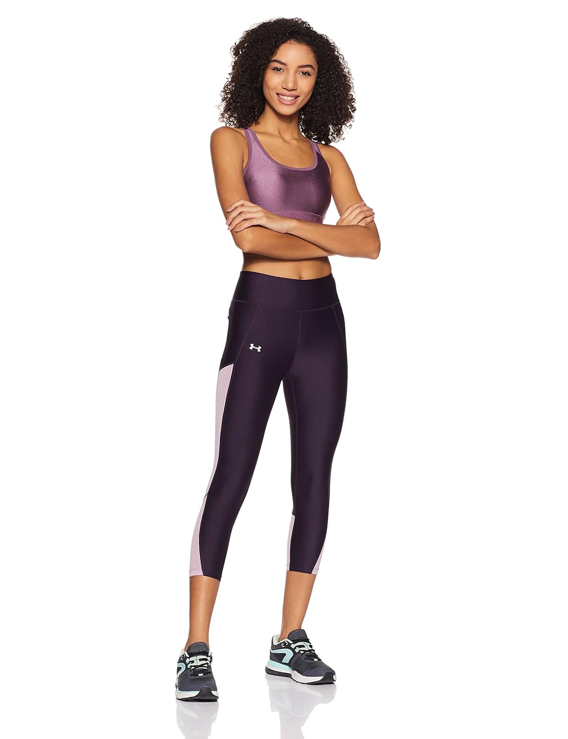 under armour fly-by mesh inset capri women's sports leggings