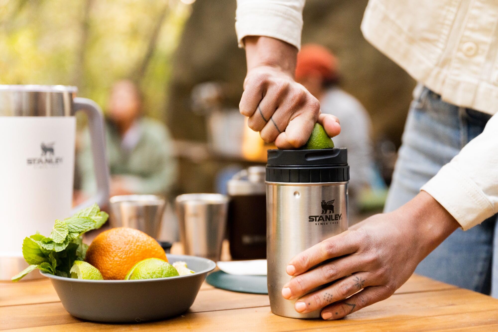 Stanley Happy Hour Cocktail Shaker Set 20 oz | Bartender Kit for Camping and Travel | Cocktail Drink Mixing Set with 2 Cups | Insulated Stainless Steel | BPA-Free | Stainless Steel