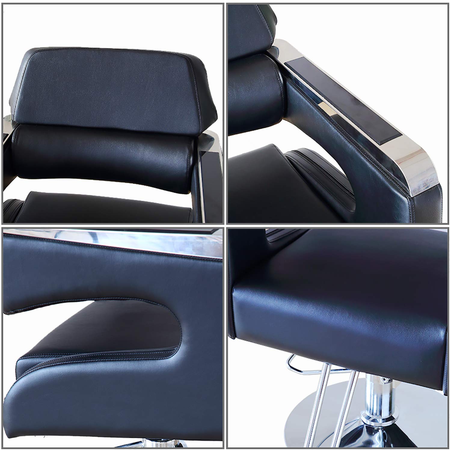 Hydraulic Hair Styling Heavy-Duty Salon Beauty Barber Chair and Adjustable Professional Equipment with Foot Rest and Rotated Square Thick Cushion(FOHGFNT), Black: Beauty