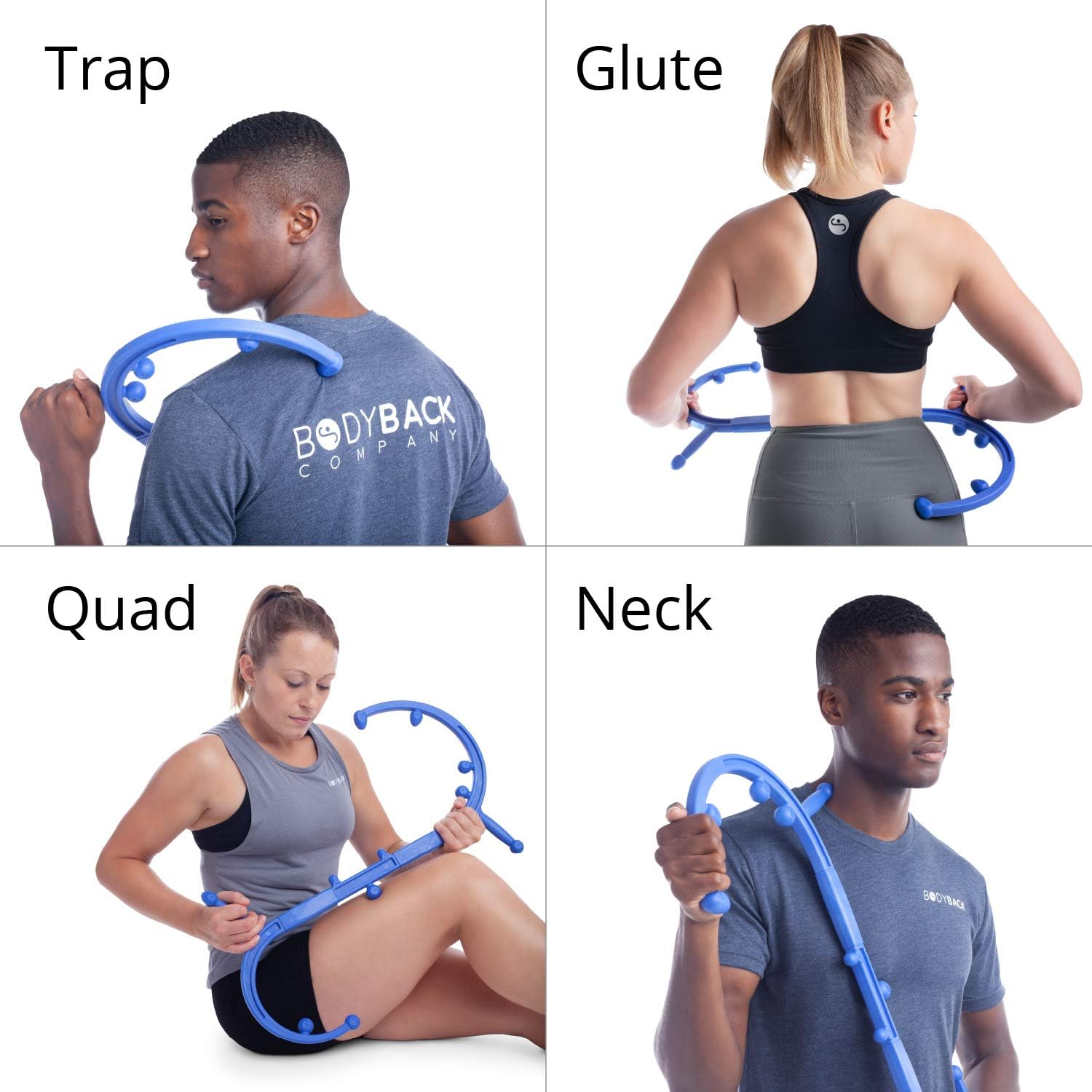 Body Back Buddy Elite (Upgraded 2020 Version) Back Massager, Handheld Massage Stick, Trigger Point Massage Cane, Full Body Muscle Pain Relief (Blue): Health & Personal Care