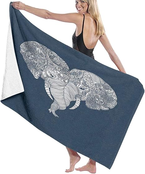Amazon Co Jp バスタオル バスシート アートフラワーエレファント 耐フェード 超吸水 速乾性 バスルーム スイミングプール Home Kitchen