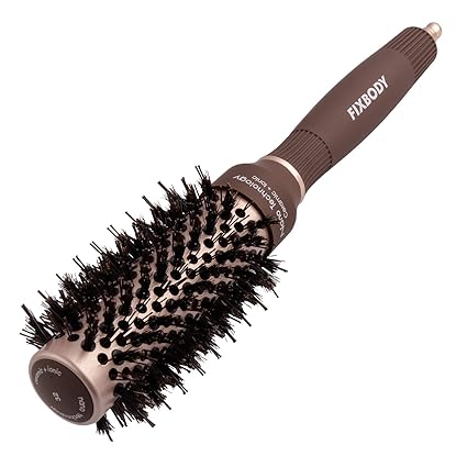 Amazon Com Fixbody Round Hair Brush With Boar Bristles Nano
