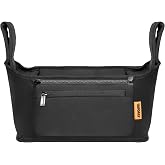 Boffinby Parent Organizer Bag, Stroller Organizer Fits for Uppababy Vista, Cruz, Minu, Stroller Caddy with Cup Holder, Zippered Pocket, Multiple Pockets and Adjustable Straps, Easy to Carry