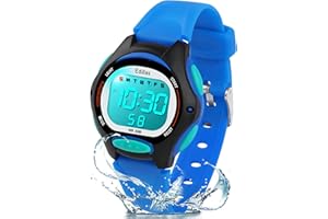 Edillas Kids Watches Digital Girls Boys, 7 Colors Light Wrist Watch for Child Waterproof Sport Outdoor Multifunctional Wristwatches with Stopwatch Alarm for Ages 4-15