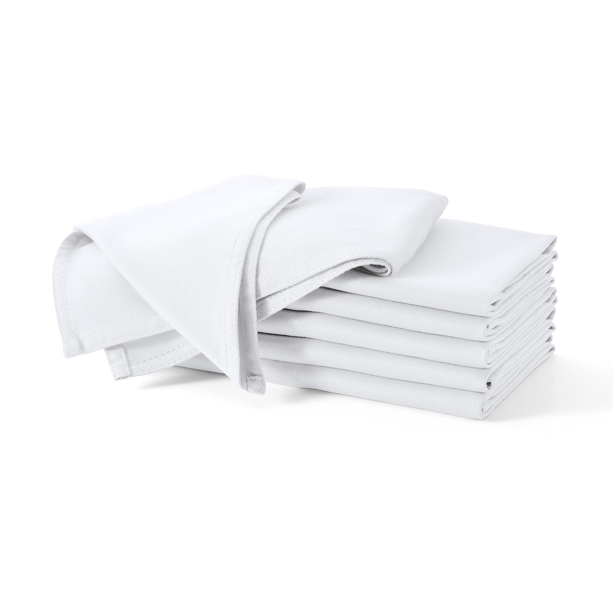 JF.kitchen® CO₂ Neutral Fabric Napkins (Set of 12) Premium Napkins Made of 100% Cotton with Folding Instructions 40 x 40 cm (White)