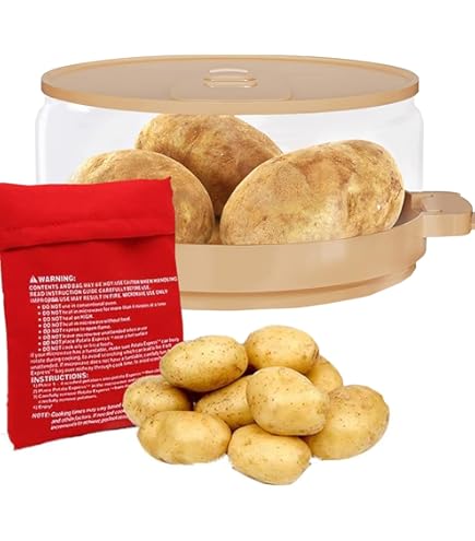 Paquete De 3 Bolsas De Papas Para Microondas, Con 3 Cepillos De Silicona Para Limpiadores De Verduras Bolsa Reutilizable Para Papas Horneadas Y