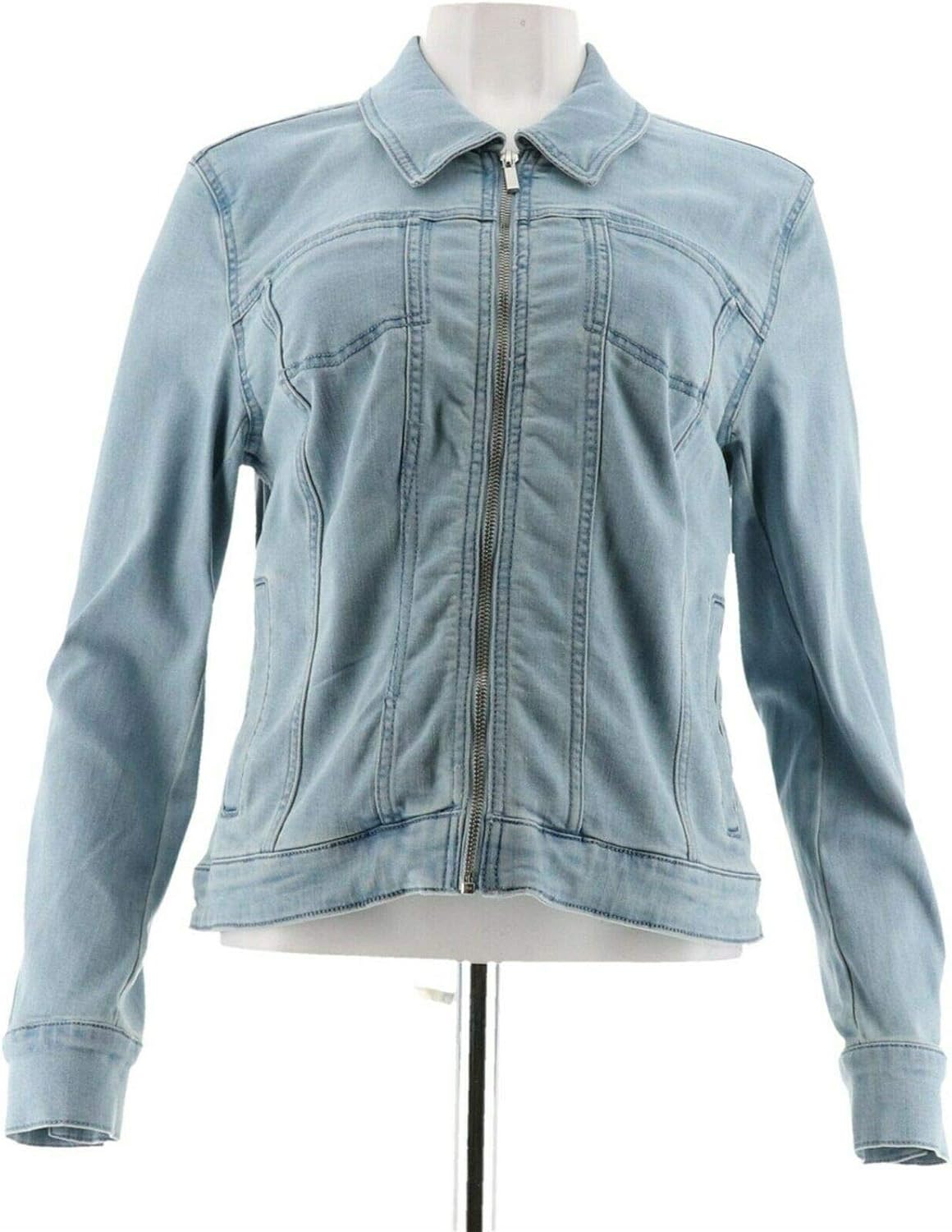 denim jacket with zipper front