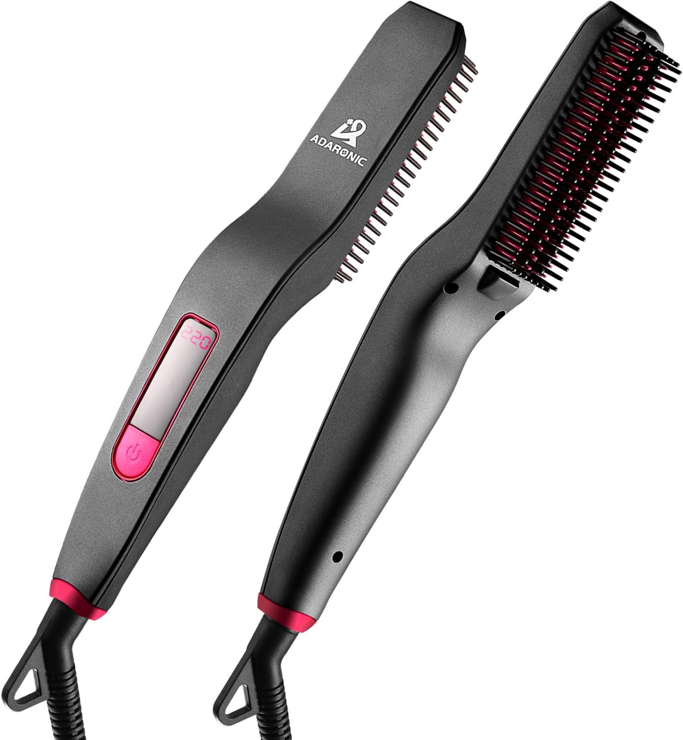 Adaronic EDC - Ionic Hair Straightener Brush for Women - Professional Straightening Tool Heated Comb with Anti-Scald 6 Adjustable Temperatures - for Home and Travel: Health & Personal Care