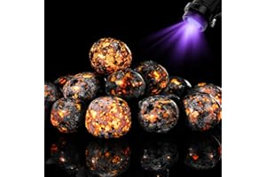 Maasechs 300g Yooperlite Stone Flame Stone 0.67lb Crystal Glow by UV Reactive Natural Raw Rough Yooperlite Bulk for Gift Healing Tumbling Fountain Rock Decoration Handicrafts Art Craft(Elegant Style)
