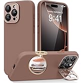 SuydanBox Magnetic for iPhone 16 Pro Case with Stand, Compatible with MagSafe, Silicone Upgraded [Camera Control Button] Shockproof Protective Phone Case for iPhone 16 Pro 6.3",Brown