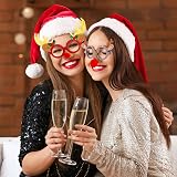 VEYLIN 6pcs Christmas Glitter Party Glasses Fancy Dress Costume Photo Booth view 7