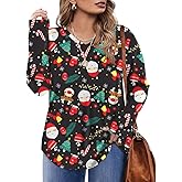 Rapbin Plus Size Tops for Women Long Sleeve Shirts V Neck Sweater Floral Blouses 2024 XL-5XL
