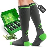 Wakefeet Medical Compression Socks for Men & Women, 3 Pairs 20–30mmHg Graduated Compression Stockings for Travel, Flight, Running, Cycling, Pregnancy, Nurses