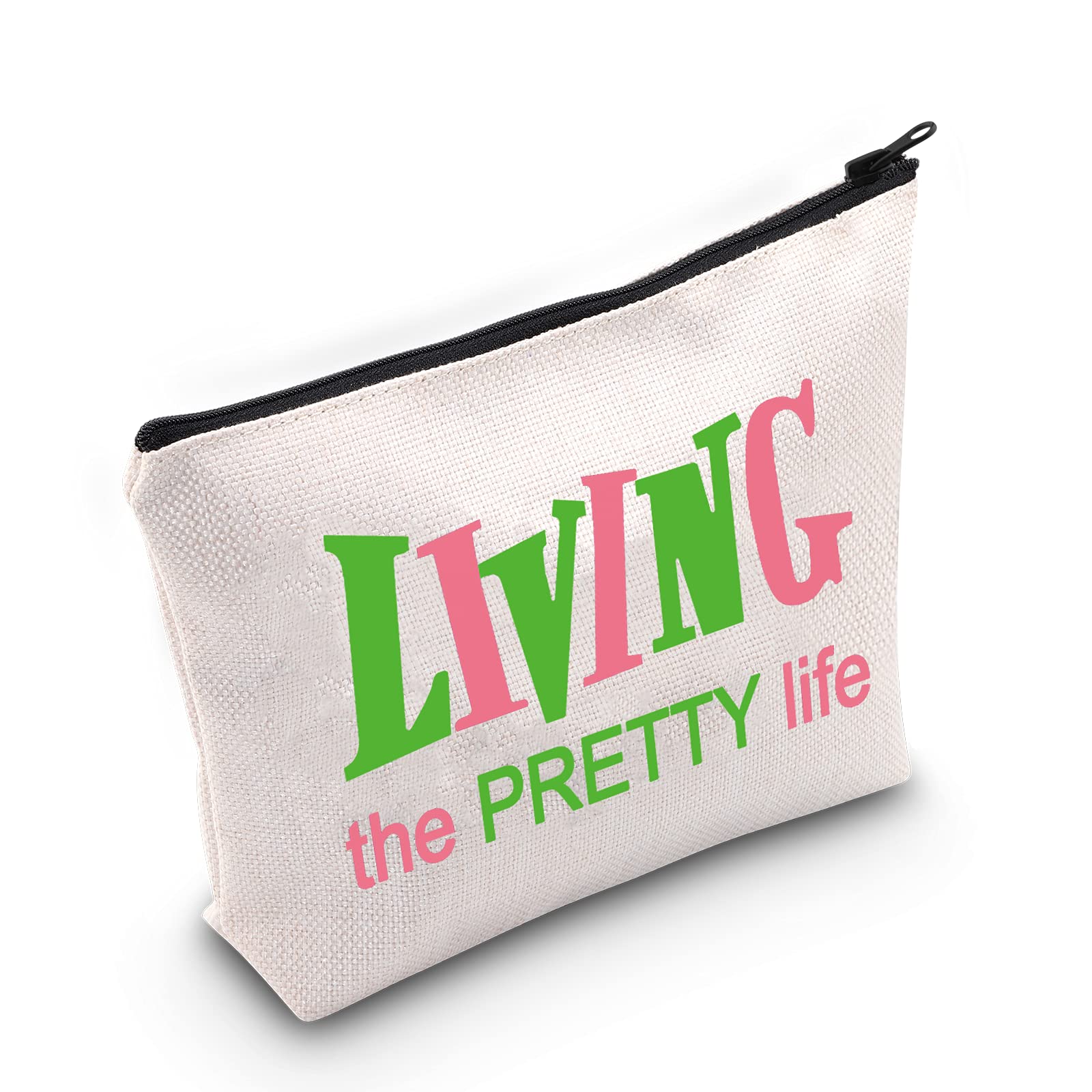 LEVLO Sorority Bags Living the PRETTY life Makeup Wash Bags Gift for Women Girl
