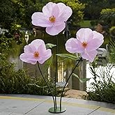 ZEYEXE Large Paper Artificial Flowers,Giant Flowers for Decoration,Huge Handcrafted Poppy Fake Flowers with Stand for Home Decor Bridal Shower Party Outdoors Yard Event Backdrop Decor (Pink)