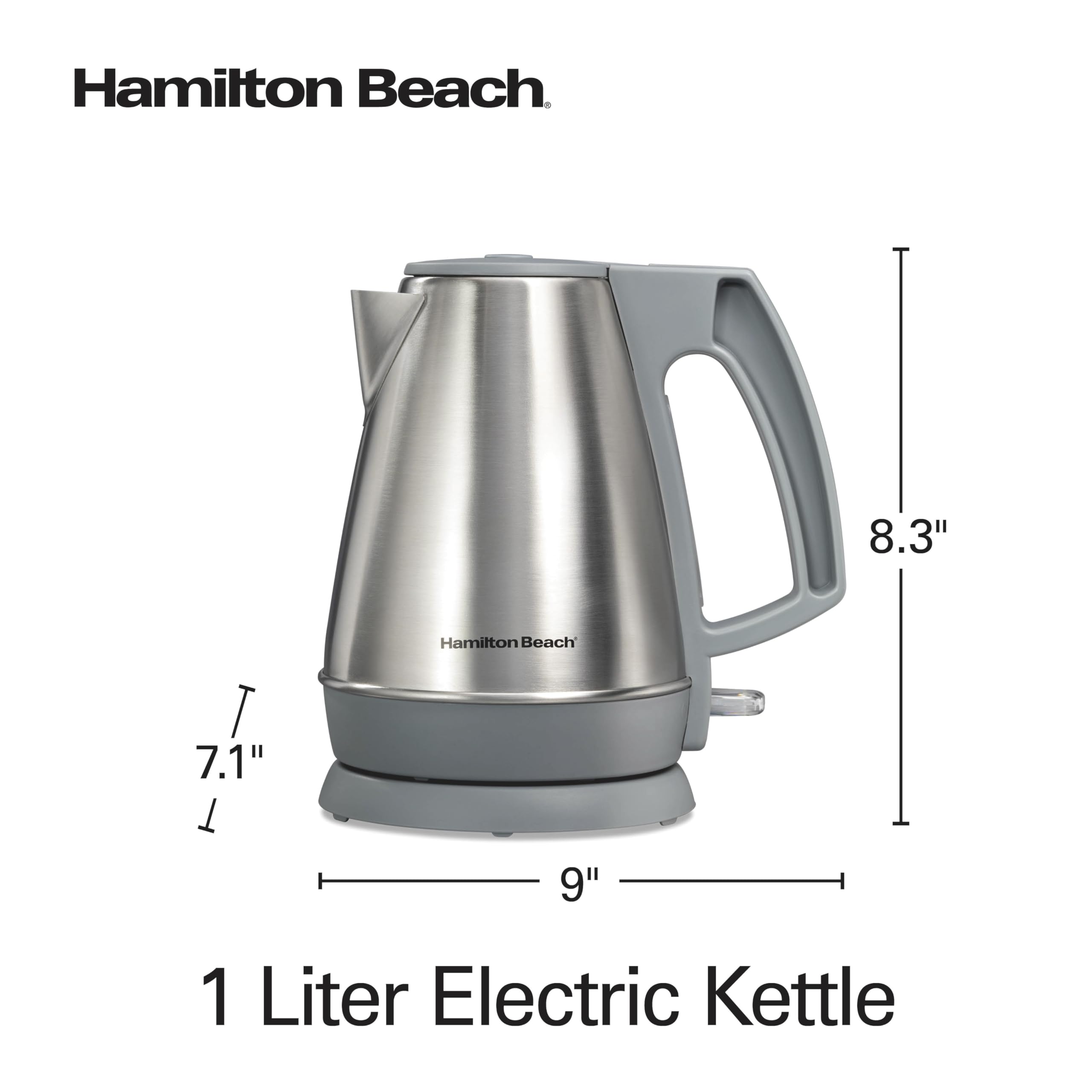 Hamilton Beach 1 Liter Electric Kettle, Water Boiler & Heater, Fast 1500 Watts, BPA Free Interior, Cordless Serving, Auto-Shutoff and Boil-Dry Protection, Cord Wrap, Stainless Steel (41065) - Image 8