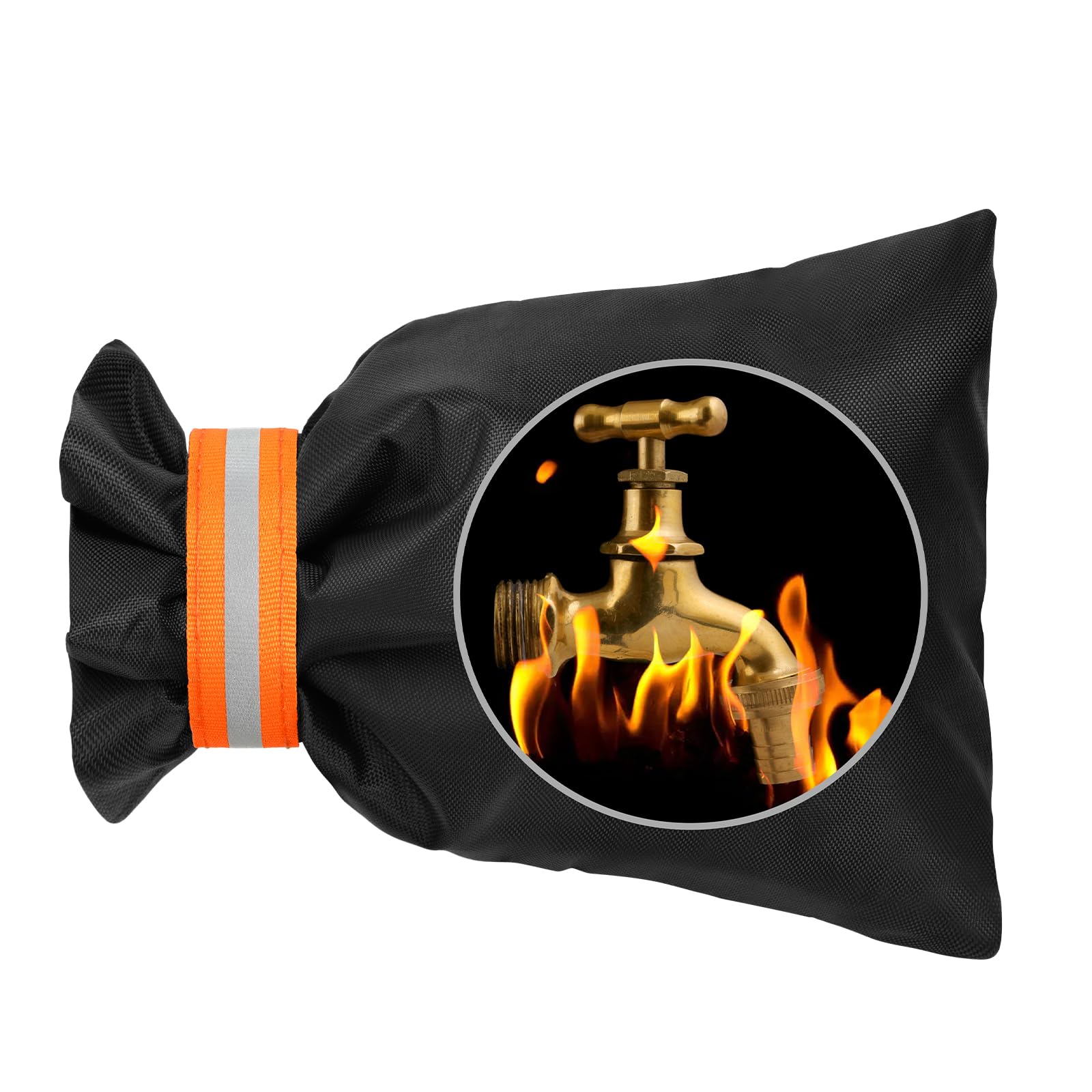 Vicloon Outside Tap Covers for Winter, 1pcs Large Outdoor Tap Cover Insulated Protector, Waterproof & Thickened Thermal Tap Jacket Protects Your Tap from Freezing Bursting (Orange)