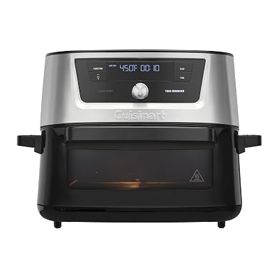 Cuisinart Air Fryer, 9-Quart Basket Stainless Steel Fryer Oven with 6 Presets to Roast, Bake, Broil, Air Fry, Dehydrate and Keep Warm, Dishwasher-Safe Parts, Quick & Easy Meals, AIRX-221, Black