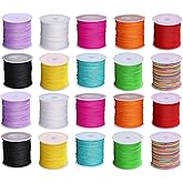 20 Rolls Nylon String for Bracelets, 0.8mm Chinese Knotting Cord, Multicolor Nylon Beading Cord Suitable for Jewelry Making, Braided Bracelets and Crafts (20Pcs)