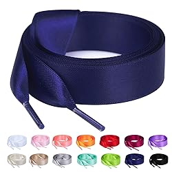 Booyckiy Flat Colorful Satin Ribbon Shoelaces