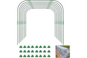 HIGHYDROLED Greenhouse Hoops,8 Sets Garden Hoops of 41.3'' x 31.5'' Detachable Rust-Free Garden Tunnel for Garden Fabric,Garden Hoops Garden Stakes, DIY Plant Support Garden Stakes