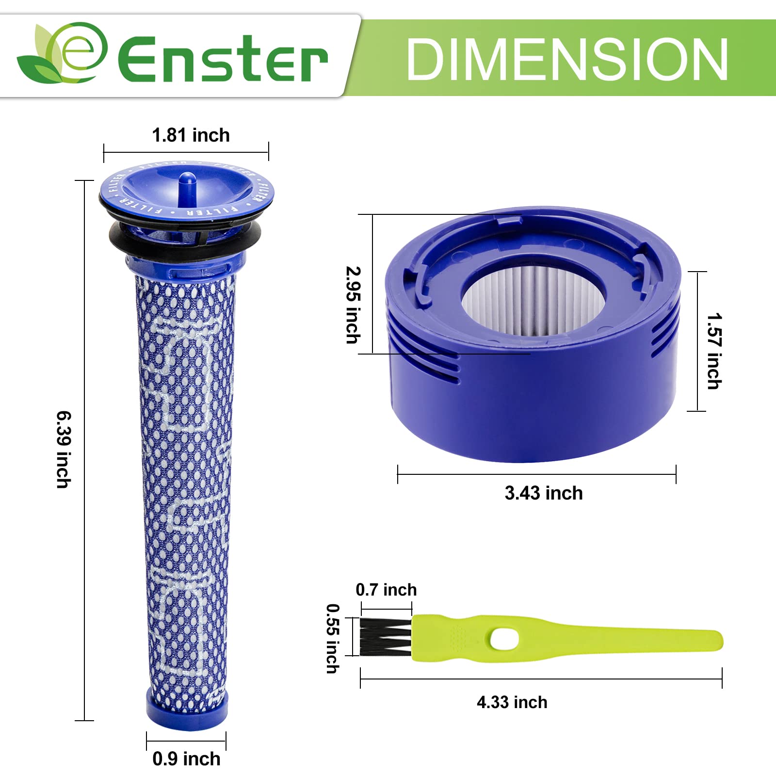 Replacement Filter for Dyson V7 V8 Animal Absolute Motorhead Carbon Fiber V8+ V7 Absolute V7 Animal Pro Plus Vacuum 1 Pre Filters & 1 Post Filters for Dyson V8 Compare to Part # 965661-01 & 967478-01