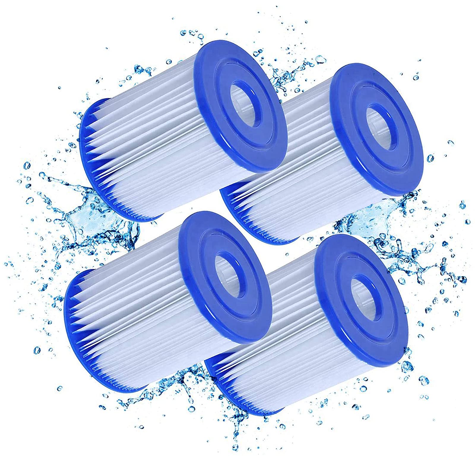 Mscomft For Bestway Size I Filter Cartridge for Pools, for Bestway Swimming Pool Easy Set Filter Cartridge Replacement (4 PCS)