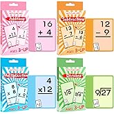 144 Pcs Math Flash Cards, Multiplication Division Addition Subtraction Flash Cards, Math Games for Kids 8-12 or Kindergarten Homeschool Supplies