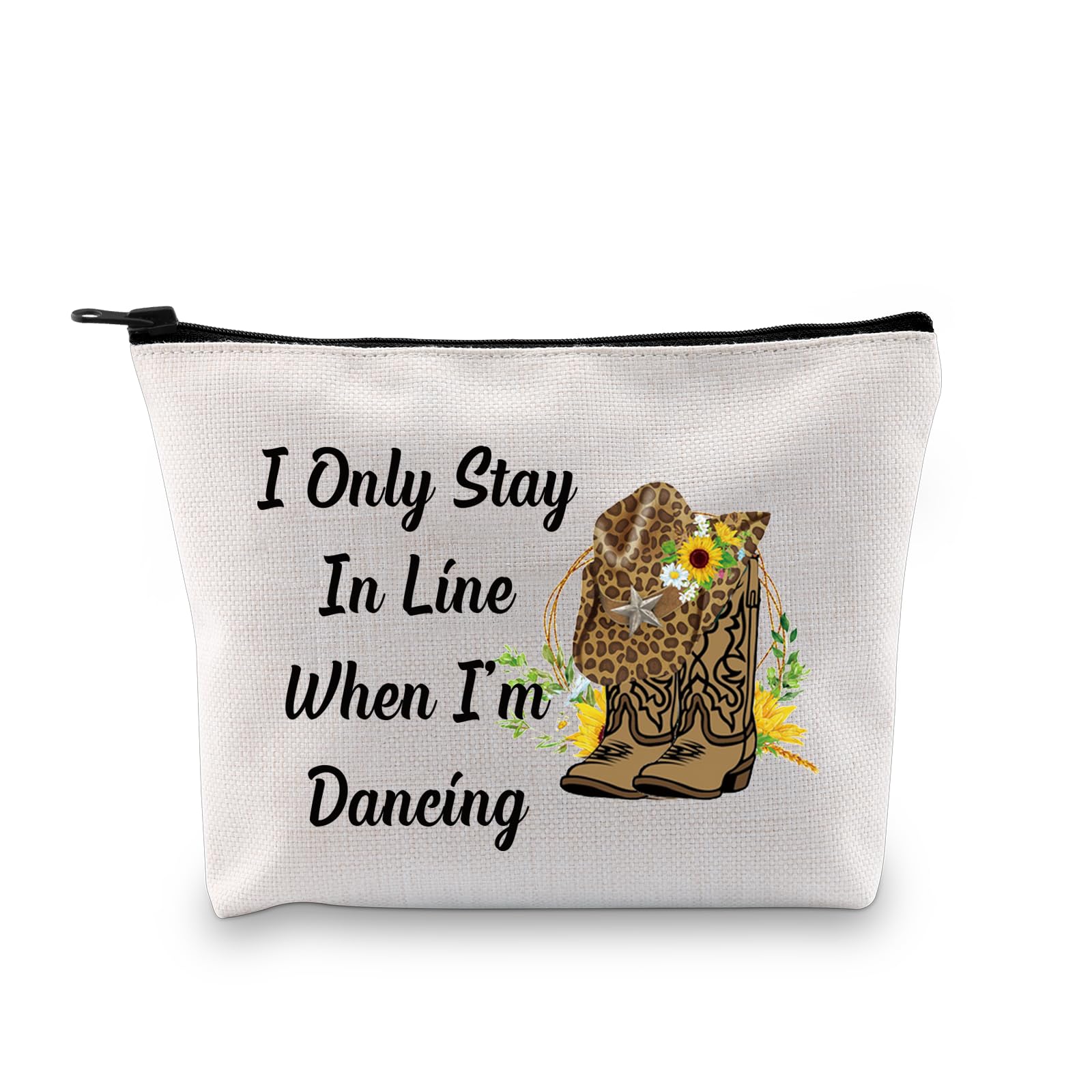 PXTIDY Line Dancing Cosmetic Bag Line Dance Gifts Country Dancer Gift Western Country Music Dancing Dancer Zipper Pouch Makeup Bag