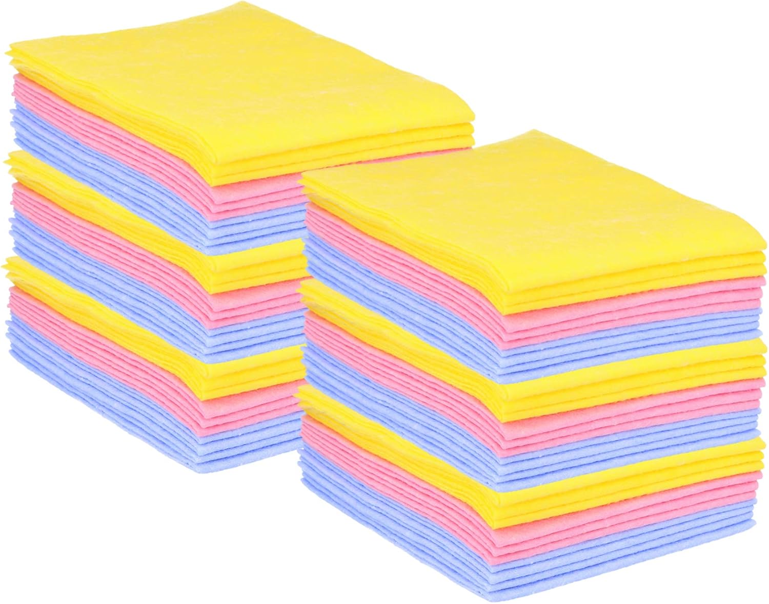 com-four® 60x Haushaltstücher, extrem saugfähige, strapazierbare Allzweck-Wischtücher aus Viskose, wiederverwendbar (Set 1 - Putztücher 60 Stück)