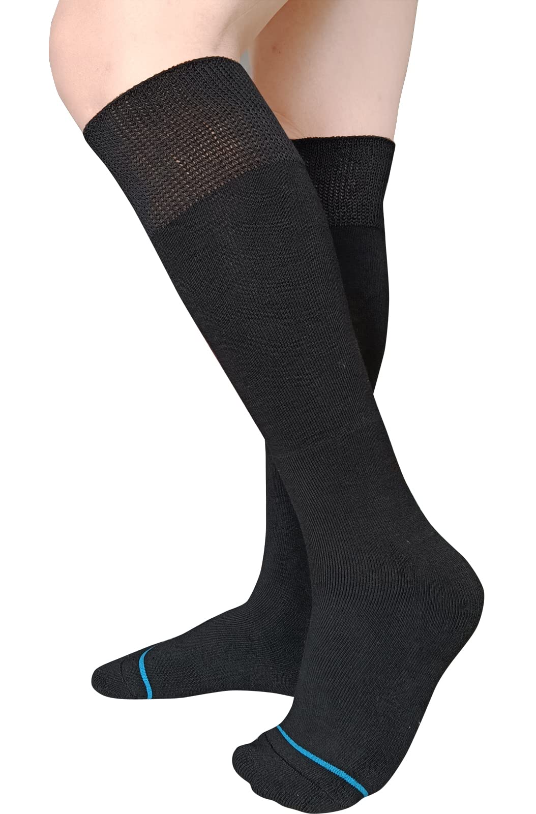Walking Boot Socks Replacement Sock Liner for Orthopedic Walker Brace,Tube Socks Under Air Cam Walkers and Fracture Boot Cast Surgical leg Cover Black 2 Pairs