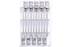 REUVIBK 16 Gauge Veterinary Needles, Cattle Needle Poultry Injection Needles 10 Sticks, Suitable for Pigeons, Chickens, Ducks, Geese, Pigs, Sheep, Horses, And Other Large And Small Animals (16*38mm)