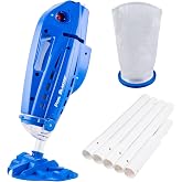 POOL BLASTER Millennium Cordless Pool Vacuum - XL Debris Chamber &amp; 55" Pole | Strong Suction for Large Inground &amp; Above Ground Pools. P30 Motor. 10.5" Head. 60 Min Runtime. 4 Hr Recharge. Crevice Nozzle.