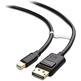 Cable Matters Gold Plated Mini DisplayPort (Thunderbolt Port Compatible) to DisplayPort Cable, Black, 6 Feet (101007)