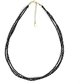 Gempires Multi Layered Beaded Necklace Handmade Gemstone Crystal Jewelry Hypoallergenic Non Tarnish 18 Inch Gold Plated Lightweight Choker Necklaces For Women