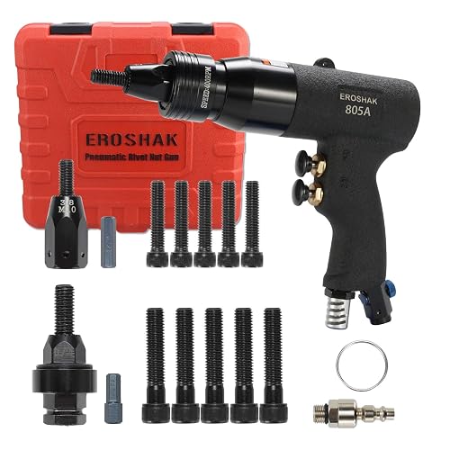 EROSHAK Pneumatic Rivet Nut Gun 3/8, 1/2 Self-Locking Head Gun with ...