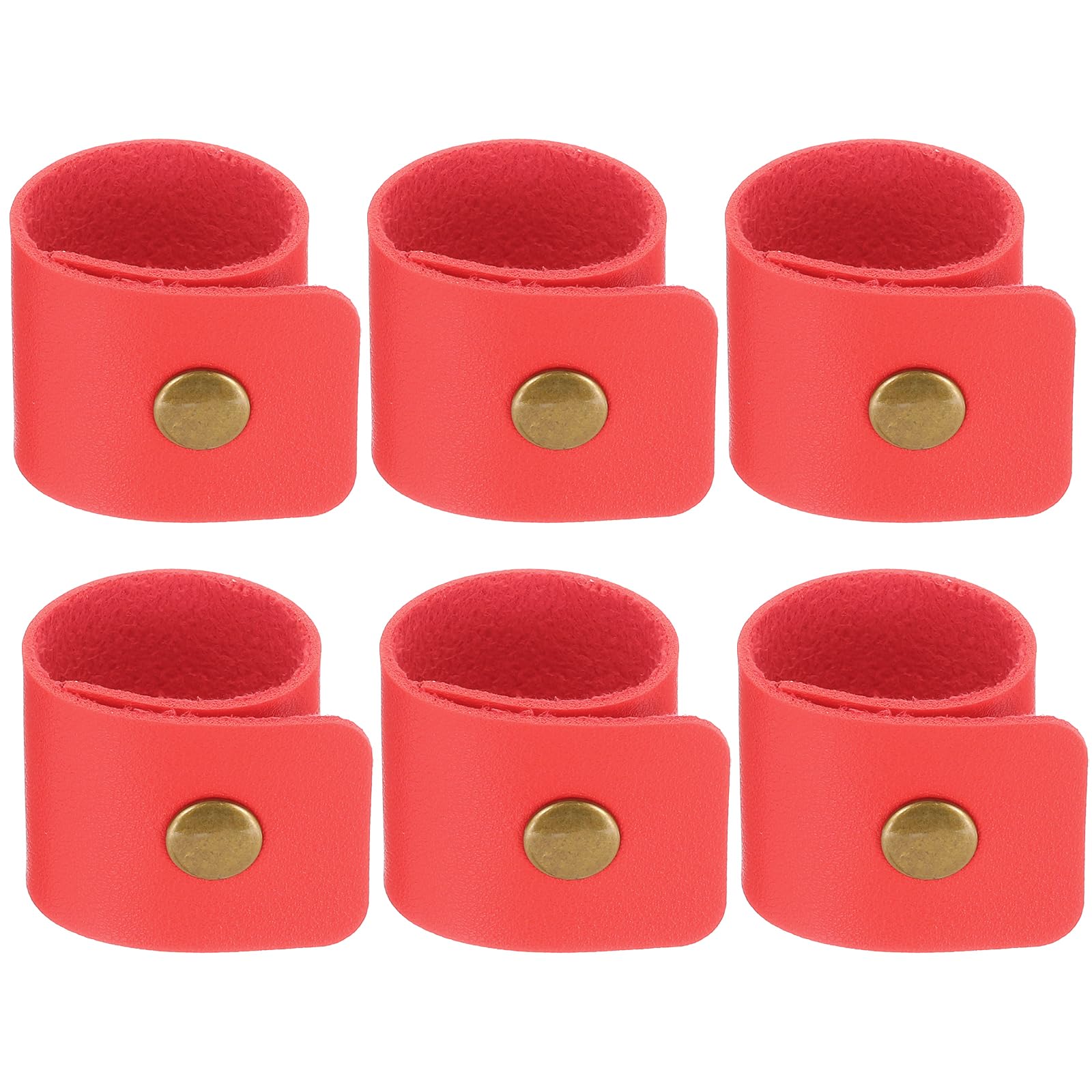 PATIKIL Napkin Rings, 6 Pcs Leather Napkin Rings Rustic Holder for Table Decor Thanksgiving Farmhouse Wedding Fall Banquets Dinner Party Ornaments Classic, Red