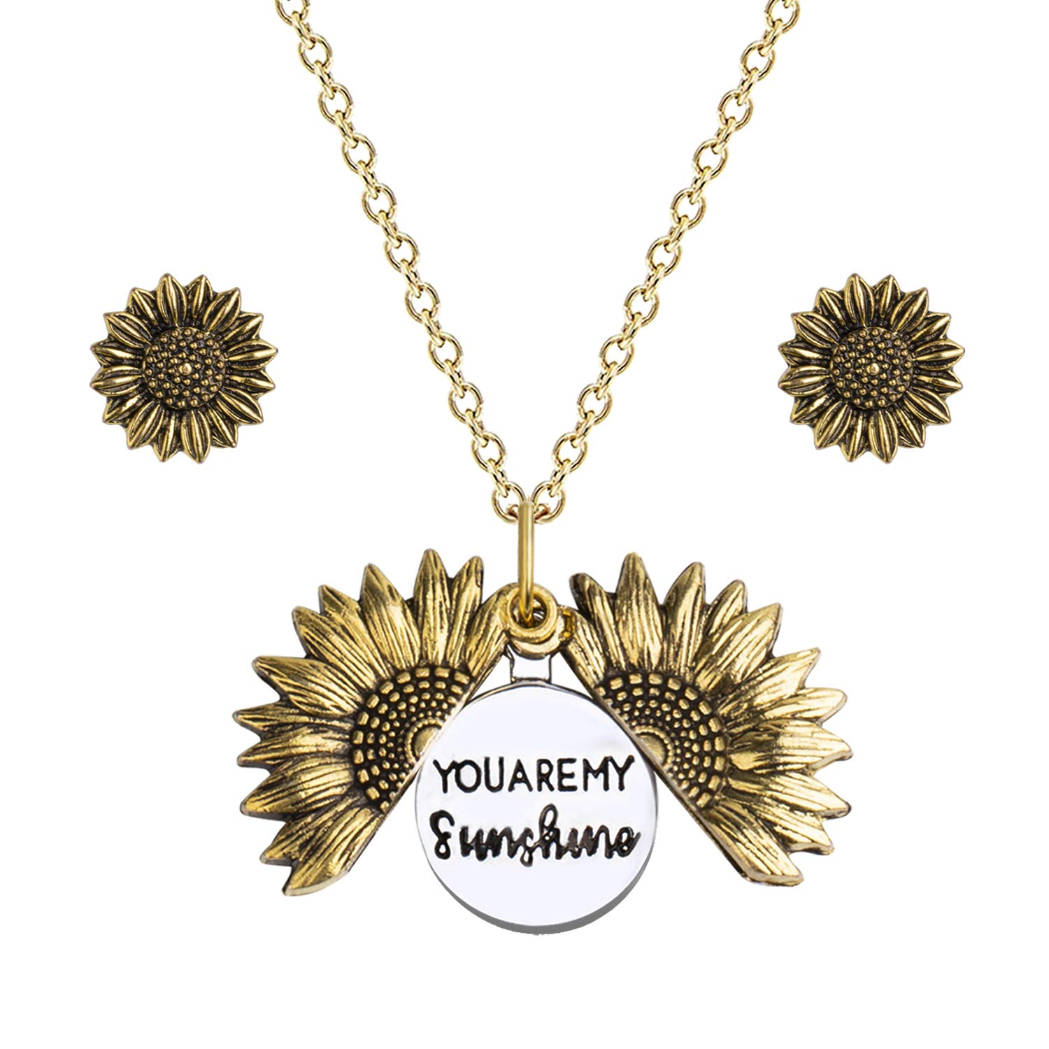 You Are My Sunshine Necklace, Sunflower 