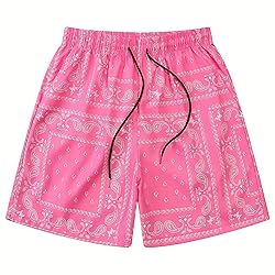 DIOTSR Mens Paisley Casual Shorts Retro Graphic