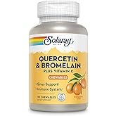 SOLARAY Quercetin with Bromelain and Vitamin C Chewables - Immune Support Supplement - Immune Defense and Heart Health Complex with 1250mg Vit C, Natural Orange Flavor, 60-Day Guarantee, 30 Serv, 90ct